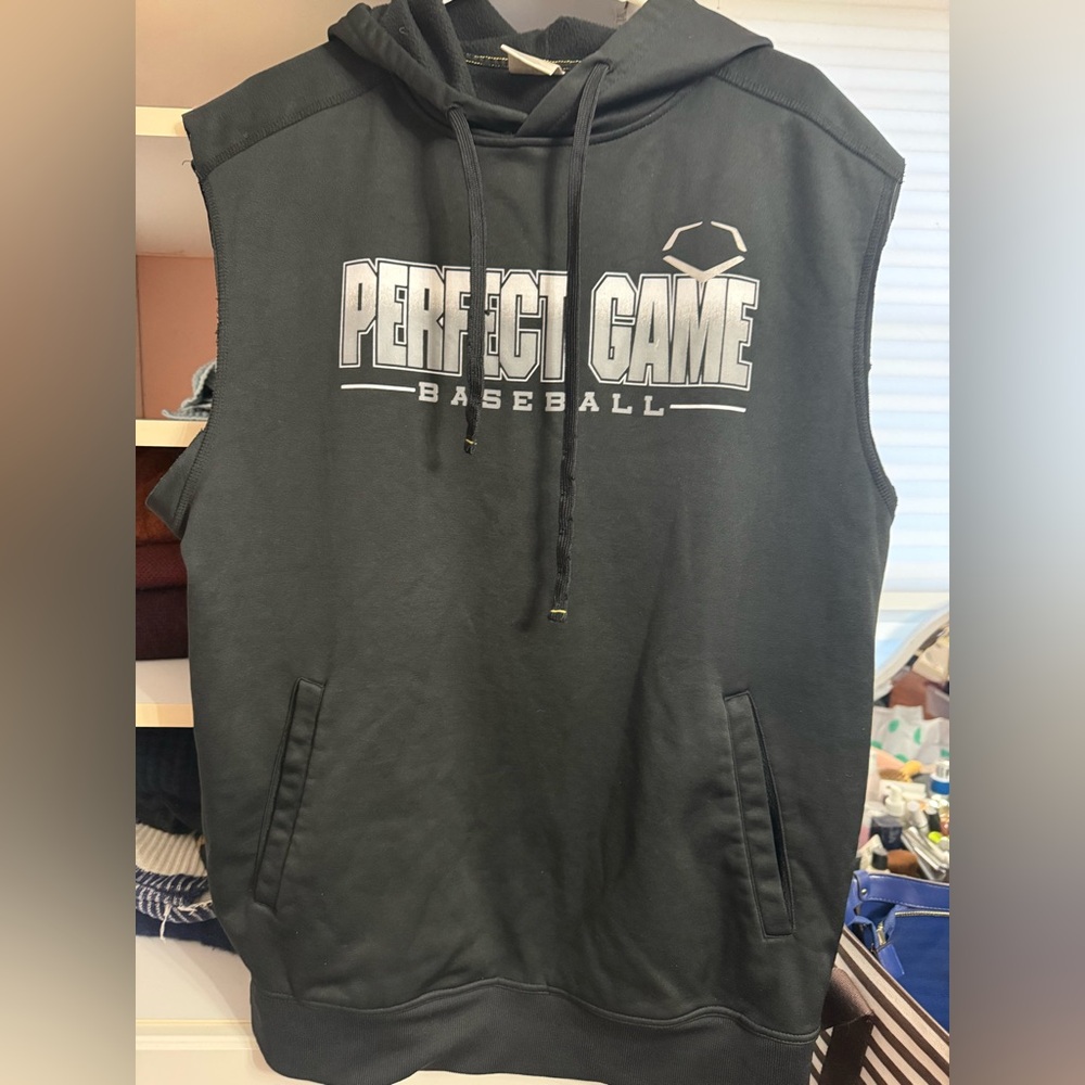 Perfect Game Baseball Sleeveless Black Hoodie
